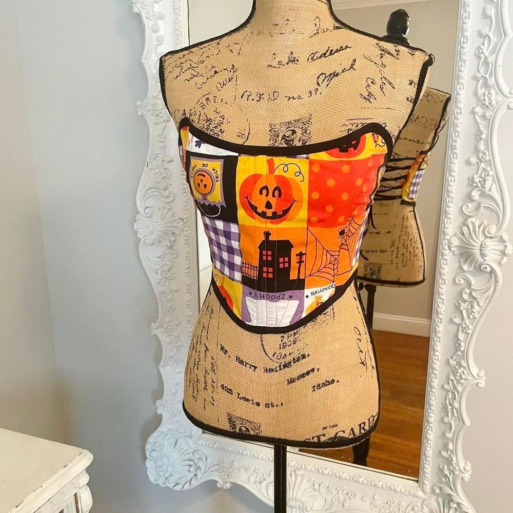 New York Couture Reconstructed Halloween Spider Haunted House Pumpkin Patchwork